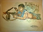 Vietnam Liberation War Art - Fight To The End - Martyr Vo Thanh Khoi - 1965