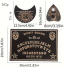 Wooden Ouija Board W Planchette 3 Pce Sun Style W Guide   Box 