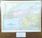 Vintage 1903 Long Island New York Map 14 x11    Old Antique Original Queens Ny
