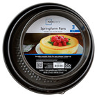   8   9   10  Round Nonstick Carbon Steel Springform Cake Pans  Gray  Set Of 3