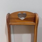 Vtg 80s Country Pine Wood Wall Desk Heart Cutout Note Shelf Phone Farmhouse