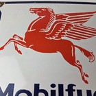 Vintage Mobil Sign - Diesel Gasoline Advertising Gas Fuel Station Porcelain Sign