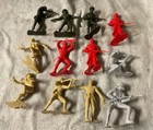 Marx Toys Molded Mixed Plastic Soldiers 6 Inch Set No Box Set Of 14