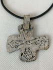 Rare Ancient Viking Amulet Silver Color Cross Pendant Artifact Authentic
