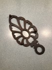 Vintage  4  X9  Antique Cast Sad Iron Trivet Solid Metal Primitive Rusty