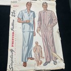 Lot Of 5 Vintage 1950s Mens   s Sewing Patterns Simplicity Pajamas Robe Shirts