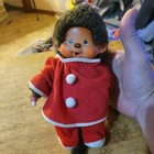 Vintage 1974 Monchichi Sekiguchi Mattel Plush Baby Monkey Doll Figure W bow Hk