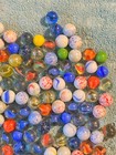 Vintage Lot Of Glass Marbles 3 4 Pounds Shooters Speckles Multi Colored