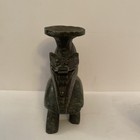 Vtg Chinese Stone Carved Dragon Candle Holder 