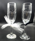 Bride And Groom Wedding Champagne Toasting Glasses Set
