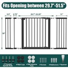 Extra Wide Baby Gate For Stairs  Walk Thru Dog Gate  No Drill  Black