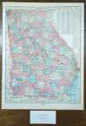 Vintage 1900 Georgia Map 11 x14    Old Antique Original Fulton County Atlanta Ga