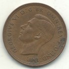Vintage High Grade Xf au 1943 Great Britain English Half 1 2 Penny-may416