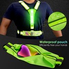 Led Reflective Running Vest With Phone Pouch  Light Gear For Night Green