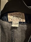 Vintage Polo Ralph Lauren Denim Utility Hunting Vest Size S Mid Wash Indigo Blue