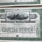 Lot Of 9 Vintage Stock Certificates Home-stake Gold Mining   Railroad Company 