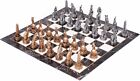 15  Figures Egyptian Style Chess Set - Large Folding Cardboard - 3d Resin Pieces