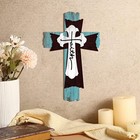 Christian Wall Cross Decorative Wooden Wall Cross Hanging Rustic Simple Style 