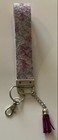 Glitter Faux Leather Key Fob Wristlet Keychain Strap