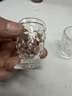 Set Of 3 Clear Embossed Glass Shot Glasses Barware Three-piece