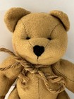 Vintage Handmade Primitive 6    Jointed Teddy Bear W  Twine Bow Rustic Look