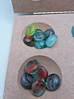 45  Flat Glass Marbles In A Slotted Fiber Board Carrier  Game Pieces  Vase Fille