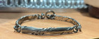 Vtg Taxco Mexico 925 Sterling Silver Tc-102 Bar Link Bracelet W toggle Clasp 8 