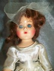 Vintage 1950 s Blue Eye Auburn Red Hair Wedding Bride 10 5 Hard Plastic Doll Usa