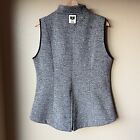 Noel Asmar Equestrian Vest Women   s Size Xl Gray Full Zip Wool Blend Horse Riding