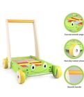 New -- Jamohom Wooden Frog Baby Learning Walker Activity Center Toy With Blocks