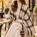 Plaid Blanket Scarf Women Winter Oversized Warm Wrap Shawl Fringe Soft Ovoy