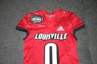 Louisville Cardinals Football Fenway Bowl Game Used Red Jersey  0 Size M
