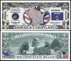 Wisconsin State Million Dollar W Map  Seal  Flag  Capitol - Lot Of 10 Bills 