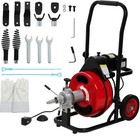 Drain Cleaner Machine 100ft 1 2  Auto-feed Drain Snake With 4 Cutters Electric