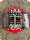 Vintage Brass Plate Jerusalem 10 Ten Commandments Jewish Torah Judaica 6 25   
