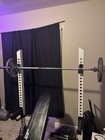 Complete Bench Press  Squatrack Set With Weights And Barbell  great Condition 