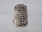Antique Silver Thimble Hallmarked Sterling Sewing Needlework Waffle Band