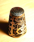 Vintage Rare Sterling Silver Mayan Aztec Warrior Thimble Early 1900 s
