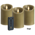 Luminara 3-piece Flameless 4 5  Pillar Candle Set With Remote