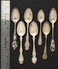 7pc Mixed Lot Of Antique R Wallace   Sons Sterling Silver Spoons - 5 7oz 161gram