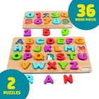 Alphabet   Number Wooden Puzzles 2 Pack Abc 123 Ages 3-5
