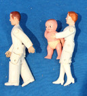Vintage Renwal Doctor   Nurse Dolls  With Baby Doll - Ex  Cond  - Circa 1950 s