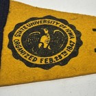 Vintage 30   s State University Of Iowa Mini Pennant Yellow Blue Feb 25th 1847