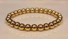 14k Yellow Gold Filled Smooth Round Beaded Elastic Stretch Handmade Bracelet