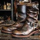 Bespoke Men s Leather Monk Strap Combat Boot  Vintage Engineer Motorcycle Boots