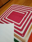 Awesome Rare Vintage Mid Century Retro 70s 60s Rainbow Maze 6 Napkin Set Fabric 