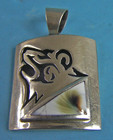 Vintage Native American Sterling Silver Howling Wolf Pendant Signed R c   ty 
