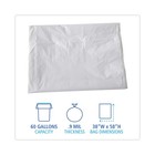 Boardwalk W3858x 60 Gal  Linear Low Density Can Liners - White  100 carton  New