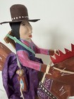 Navajo Folk Art Cowgirl On Chicken By Delbert Buck