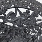 Greek Mythology Nudes Black Cast Iron Art Pedestal Bowl By Robert Emig 1940s